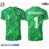 Maglie da calcio Olanda Bart Verbruggen #1 Portiere Prima Maglia Europei 2024 Manica Corta